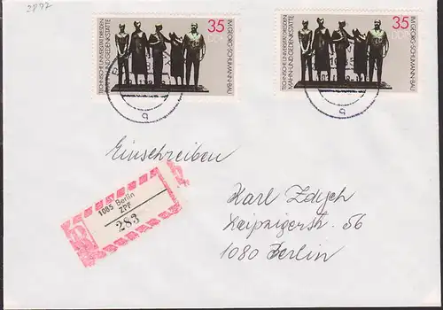 Dresden Gedenkstätte im Georg-Schumann-Bau 35 Pf.  DDR 2897(2) R-Brief portogenau