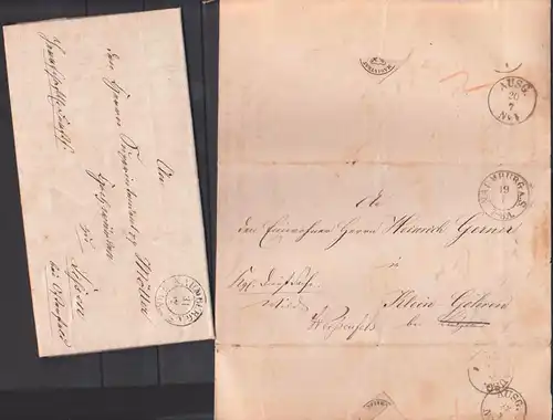 Naumburg a. S. Dienstsache Prägestempel Papiersiegel Magistrat, 19.7.1867 Klein-Göhren bei Lützen, geänd. Weisssenfels