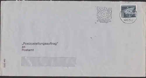 Postzustellungsauftrag, EF 500 Pf. Radioteleskop, Bund Mi.859, Bochum MWSt.