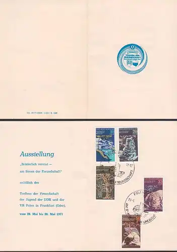 Gedenkblatt Frankfurt Treffen der Freundschaft 28.5.77, Dv GL 89-77-DDR 1-10-1 S 1459, FDJ, SoMkn Naturdenkmäler