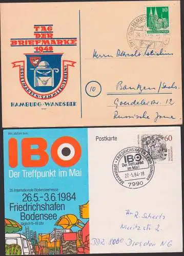 Hamburg-Wandsbek,  Friedrichshafen je SoSt auf Schmuckkarten