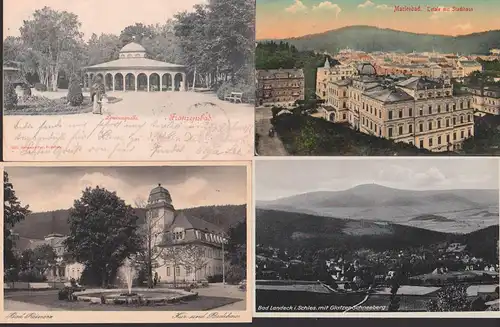 Glatzer Schneeberg Bad Landeck, Bad Reinerz, Franzensbad Marienbad 4 Karten, Böhmen, Schlesien