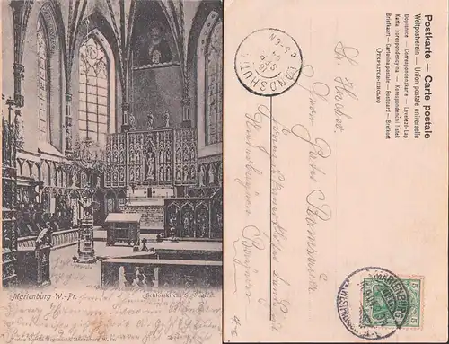 Marienburg Westpreussen Schlosskirche St. Marien 15.9.1904 nach Landshut
