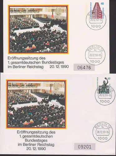 Berlin West Privat-GA 1. gesamtdeutscher Bundestag Sitzung Reichstag, Deutsche Einheit 20.12.90