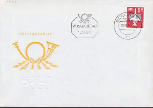 Luftpost 5,- M Flugzeug mit Brief auf neutralem Umschlag DDR FDC 2967