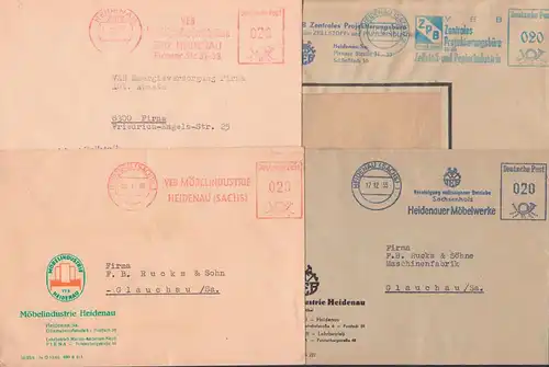 Heidenau Sachsen AFS VEB Papierfabriken, Zentr. Projektierungsbüro, Möbelwerke Möbelindustrie 4 Briefe zw. 195 und 1985