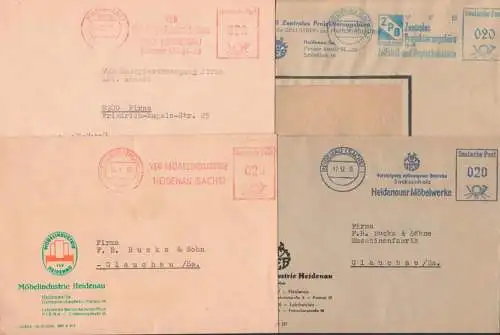 Heidenau Sachsen AFS VEB Papierfabriken, Zentr. Projektierungsbüro, Möbelwerke Möbelindustrie 4 Briefe zw. 195 und 1985