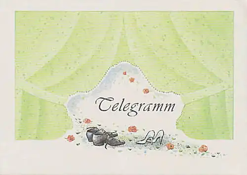 Télégramme DDR Telegramm Schmuckblatt Lx 68 "Zur Hochzeit - Schuhe" Le mariage - chaussures