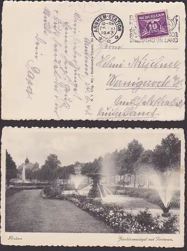 card Ak Holland ARNHEM STATION 1943 Zensur geprüft, jansbinnensingel met