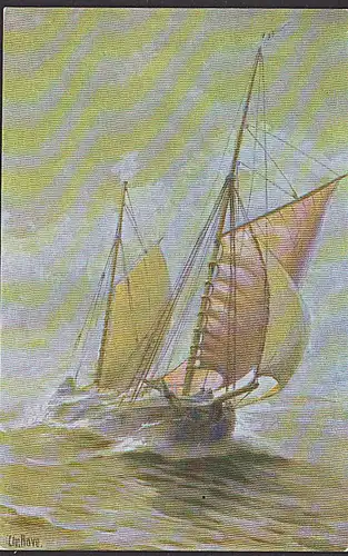 card Ak Marine-Galerie Nr. 255 Küstenfahrer mit Jawl-Taklung 1894 unused