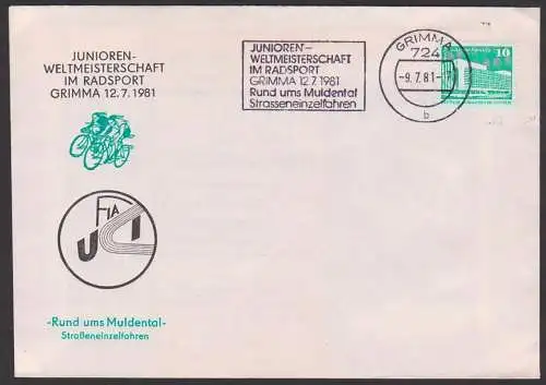 bike bicycle Radsport  GRIMMA MWSt. Junioren-Weltmeisterschaft Rund um das Muldental Strasseneinzelfahrten 1981