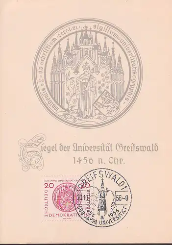 Greifswald Siegel der Universität MC 543, SoSt. 20.10.56