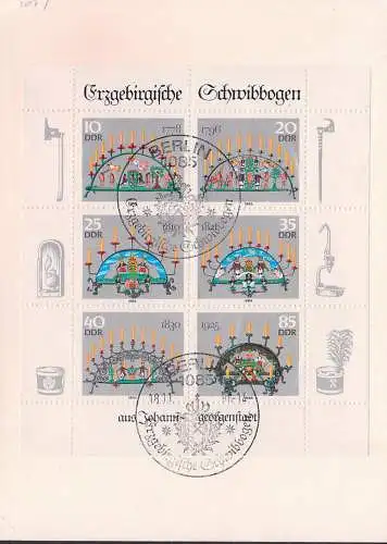 Erzgebirgische Schwibbogen DDR 3057(62) Klbg mit SoSt. 18.11.86, auf Karton, rs. Adresse nach Schweden