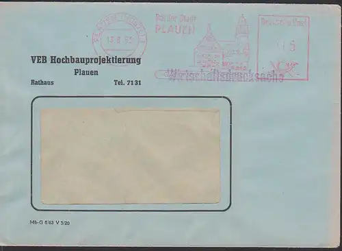 PLAUEN (Vogtland) AFS =DP 015= VEB Hochbauprojekt Abb. Rathaus 13.8.63, Wirtschaftsdrucksache