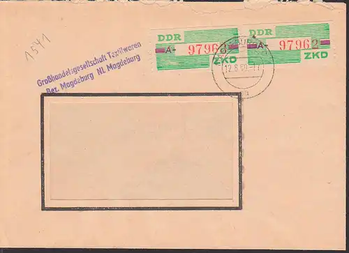 Magdeburg ZKD 24 A(2) Fernbrief 12.8.60, GHG Textilwaren