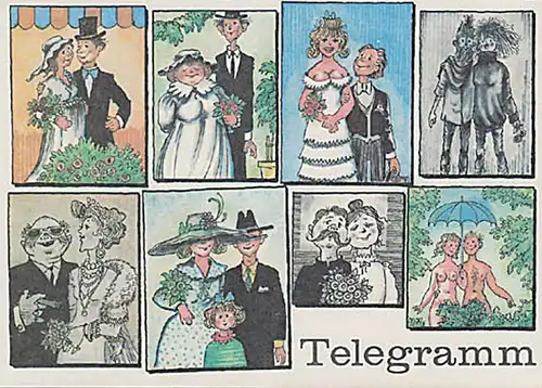 Télégramme DDR Telegramm Schmuckblatt Lx 68 "Zur Hochzeit Paare" ungebraucht