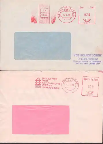 Grossbreitenbach VEB Relais-Technik 1987 DDR Absenderfreistempel Hermsdorf Keramik
