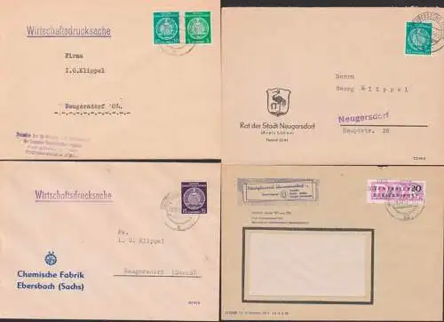 Neugersdorf, Ebersbach, Niesky ZKD 15 Kreisst. 1305, Flachglaswerk Uhsmannsdorf, 4 Belege
