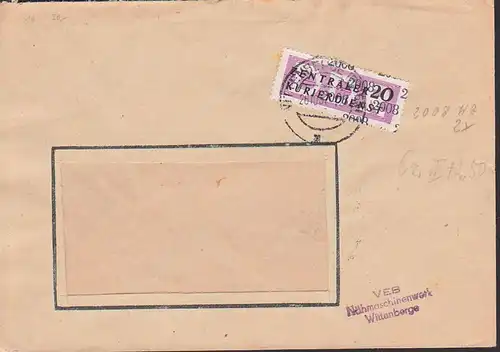 Wittenberge ZKD-Fernbrief mit Kreisaufdrucke B11 (2008), VEB Nähmaschinenwerk  26.10.57