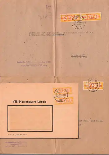 Leipzig drei ZKD-Fernbriefe mit B16E(2),B17E, B17(2), VEB Montagewerk, Amt f. Material- u. Warenprüfung,