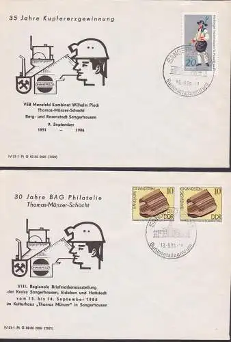 Sangerhausen SoSt. Buntmetallzentrum Schmuckumschläge Kupfererzgewinnung, Thomas-Müntzer-Schacht, Montan