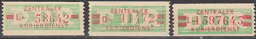 DDR ZKD-Billetstreifen Originale 30I L (58642),  31I D (11472), 30II L (), postfrisch