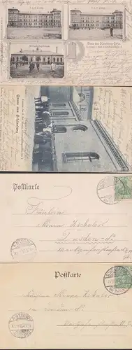 Schöneberg zwei Karten von 1903 bzw. 1904 mit Kaserne II. Eisenbahnregiment, Wirtschaftsgebäude, "E" mi Eichenlaub