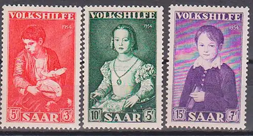 Saarland 354/56**, Gemälde V Volkshilfe 1954, Maria de Metici