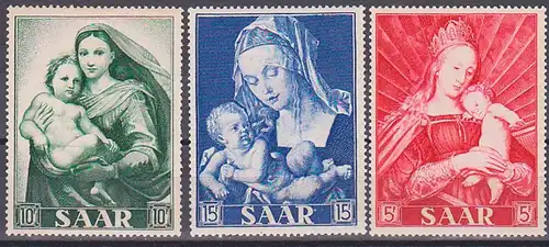 Saarland 351-353 **, Marianisches Jahr Sixtinische Madonna