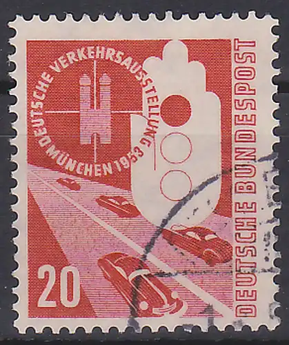 BRD 20 Pf. Verkehrsausstellung München Ampel Straße Autobahn (MiNr. 169 )