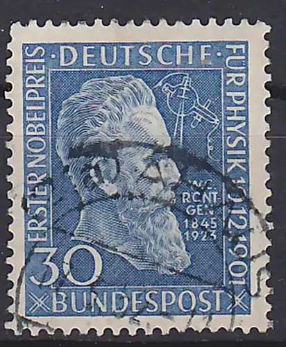 Wilhelm Röntgen Physiker erste Röntgenröhre 1951 MiNr. 147 gestempelt