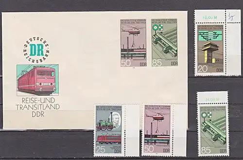 Deutsche Reichsbahn Ganzsachenumschlag und Satz ** "Das sozialistische Eisenbahnwesen.." Leipzig Hauptbahnhof