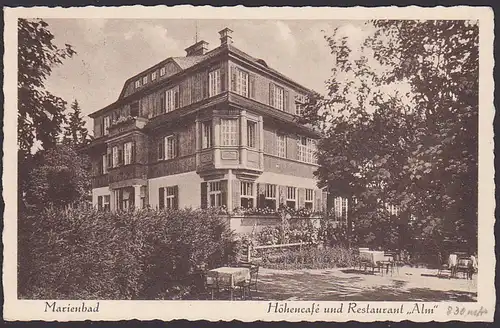 DR Marienbad Marianske Lazne Höhencafe und Restaurant "Alm" 1934