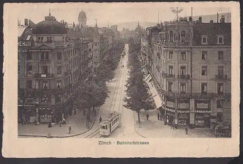 Zürich Bahnhofstr. Straßenbahn Thalwill Auswanderung Hotel