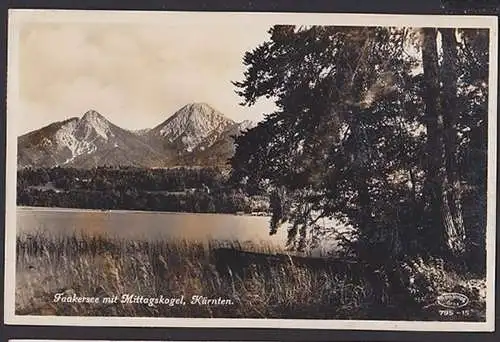 Faakersee mit Mittagskogel Kärnten Faak am See Aufgabe in Jugoslawien Fotokarte Karawanken