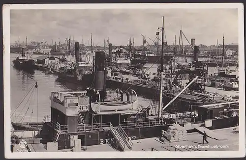 Kopenhagen havn Fotokarte 1936 Kwaästhusbrücke Le Quai