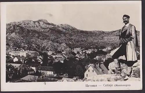 Fotokarte 1932 Cetinje Montenegro Jugoslawien Grand Hotel