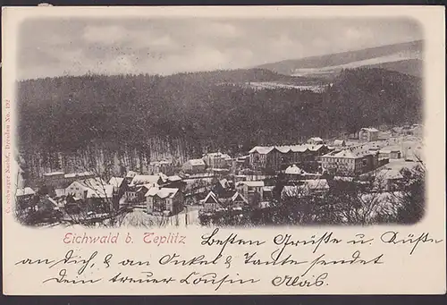 Eichwald Dubi  Wiklitz AK 1901 Teplitz Korrespondenz-Karte