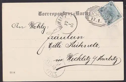 Eichwald Dubi  Wiklitz AK 1901 Teplitz Korrespondenz-Karte