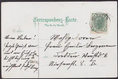 Bodenbach Tetschen-Bodenbach Decin 1907 CAK Stempel Wiklitz