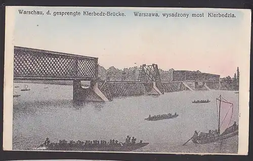 Warschau Warszawa Polen gesprengte Kierbedz-Brücke Most Kierbedzia CAK
