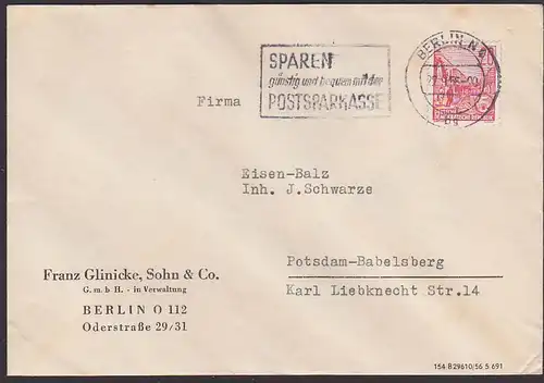 Berlin N4 "Sparen günstig und bequem mit der Postsparkasse" 1956