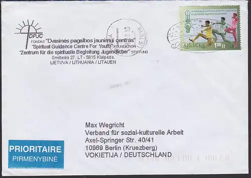 Lietuva Litauen letter Vilnius Werbestempel 1998 II Lietuvos  Tautione Olimpiade, spirituelle Begleitung, Jugend, DPJC