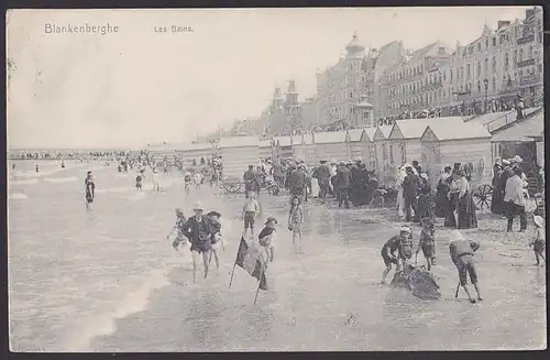 Blankenberghe Les Bains Strandleben um 1907 Umkleidekabinen Promenade