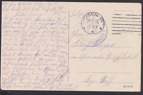 Posen Poznan Polen 8-Bildkarte Oberpostdirektion Wilhelmplatz Akademie Schloß, Feldpostkarte 1916