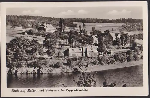 Malter über Dippoldiswalde Poststellenstempel auf  Fotokarte mit Ort Bahnhof und Talsperre