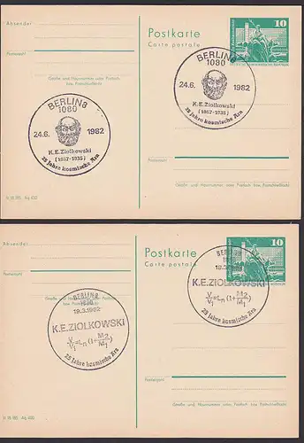 Kosmos K. E. Ziolkowski 2 SSt. auf GA-Karte 1983 25 Jahre kosmische Ära