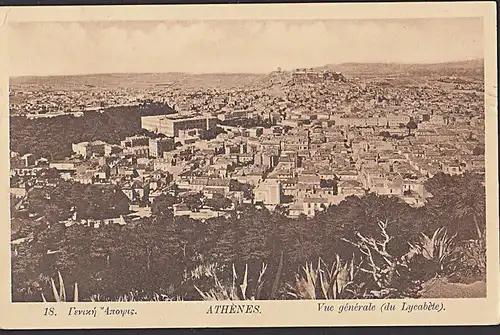 Griechenland greese Athenes Vue generale MWSt. Dohnal Kentpikon 1914