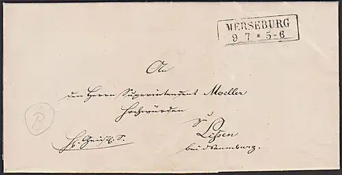 MERSEBURG Altbrief 1834 mit Trockensiegel nach Lissen bei Naumburg