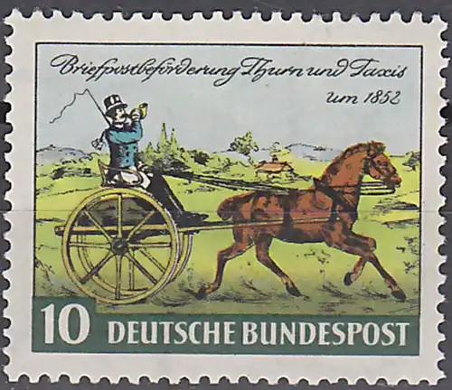 Thurn und Taxis 10.. Jahrestag Kariolpost Felleisenpost um 1846 (MiNr. 150  ** ) BRD 10 Pf.